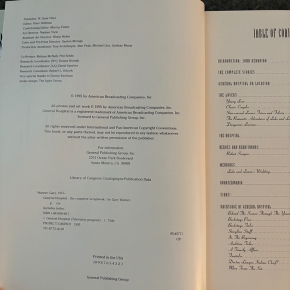 GENERAL HOSPITAL 1995 The Complete Scrapbook by Gary Warner Longmeadow Press - Picture 5 of 16